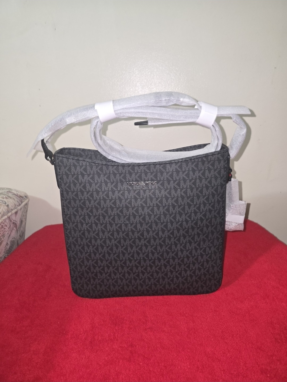 Michael Kors Black/Charcoal Signature Monogram Crossbody